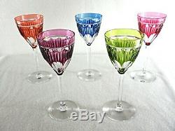 Rare Antique BACCARAT Flawless Crystal Set 5 x Cut to Clear Wine Goblet