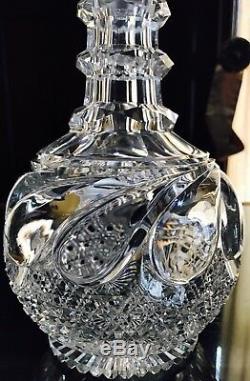 Rare Antique Documented Hawkes Rock Crystal Superior Quality Cut Glass Decanter