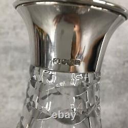 Rare Chantry Silversmith Ships Decanter Cut Crystal Sterling Silver Collar Label