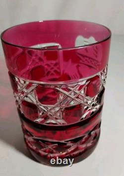 Rare Connemara Claddagh Celtic Crystal Whiskey Glass Red Clear Hand Cut