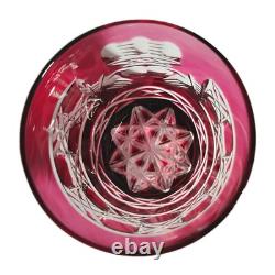 Rare Connemara Claddagh Celtic Crystal Whiskey Glass Red Clear Hand Cut
