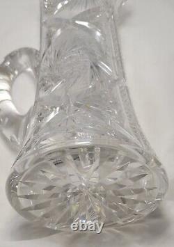 Rare Hawkes Large American Brilliant Period (ABP) Cut Glass Crystal Pitcher