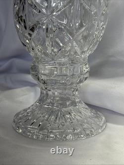 Rare Large Waterford 14 X 6 Lead Crystal Vase Pedestal Cut Glass Trumpet Heavy