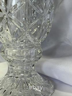 Rare Large Waterford 14 X 6 Lead Crystal Vase Pedestal Cut Glass Trumpet Heavy