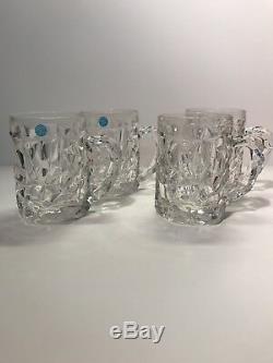 Rare Miller Lite TIFFANY & CO. Crystal Rock Cut Beer Glass / Mug, set of 4 four