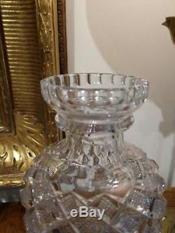 Rare Pair Baccarat Cut Crystal Vases