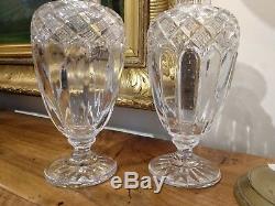 Rare Pair Baccarat Cut Crystal Vases