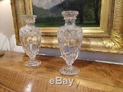 Rare Pair Baccarat Cut Crystal Vases