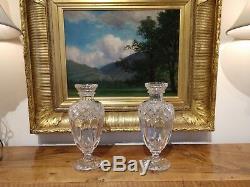 Rare Pair Baccarat Cut Crystal Vases