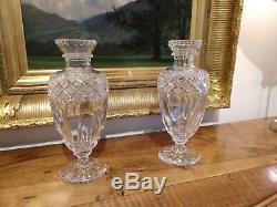 Rare Pair Baccarat Cut Crystal Vases