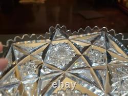 Rare Pedestal Compote American Brilliant period Cut Glass Crystal Libbey Colonna