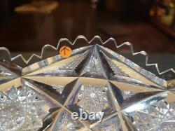 Rare Pedestal Compote American Brilliant period Cut Glass Crystal Libbey Colonna