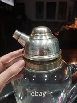 Rare Pitcher decanter American Brilliant Cut Glass Crystal Hawkes 19th Hole Golf