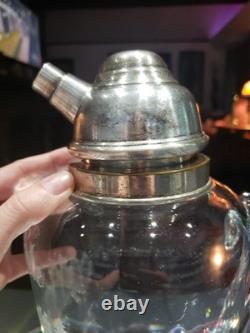 Rare Pitcher decanter American Brilliant Cut Glass Crystal Hawkes 19th Hole Golf