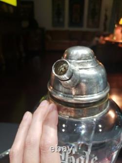 Rare Pitcher decanter American Brilliant Cut Glass Crystal Hawkes 19th Hole Golf