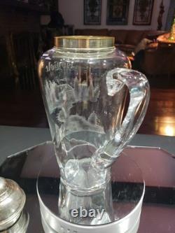 Rare Pitcher decanter American Brilliant Cut Glass Crystal Hawkes 19th Hole Golf