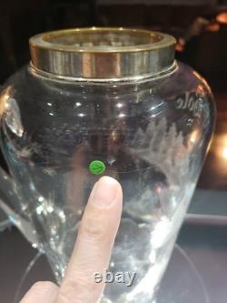 Rare Pitcher decanter American Brilliant Cut Glass Crystal Hawkes 19th Hole Golf