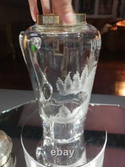 Rare Pitcher decanter American Brilliant Cut Glass Crystal Hawkes 19th Hole Golf