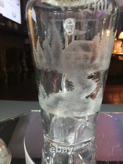 Rare Pitcher decanter American Brilliant Cut Glass Crystal Hawkes 19th Hole Golf