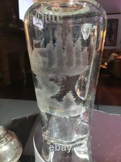 Rare Pitcher decanter American Brilliant Cut Glass Crystal Hawkes 19th Hole Golf
