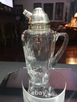 Rare Pitcher decanter American Brilliant Cut Glass Crystal Hawkes 19th Hole Golf
