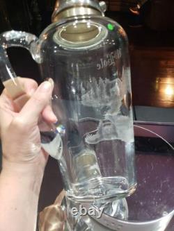 Rare Pitcher decanter American Brilliant Cut Glass Crystal Hawkes 19th Hole Golf