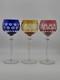Rare Set Of 3 Vintage Barthmann Leaded Crystal Wine Cut-to-Clear Glasses