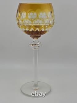 Rare Set Of 3 Vintage Barthmann Leaded Crystal Wine Cut-to-Clear Glasses