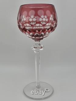 Rare Set Of 3 Vintage Barthmann Leaded Crystal Wine Cut-to-Clear Glasses