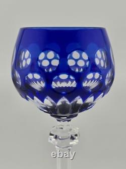 Rare Set Of 3 Vintage Barthmann Leaded Crystal Wine Cut-to-Clear Glasses