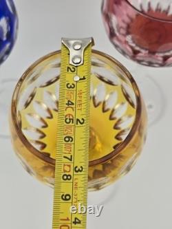 Rare Set Of 3 Vintage Barthmann Leaded Crystal Wine Cut-to-Clear Glasses