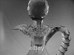 Rare Shotton Cut Glass Co Duckbill Decanter 100 Year Old Antique Crystal