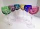 Rare VINEYARD GRAPE by BAYEL CUT CRYSTAL WINE HOCK GLASS GERMANY 7 5/8 Set of 6