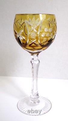 Rare VINEYARD GRAPE by BAYEL CUT CRYSTAL WINE HOCK GLASS GERMANY 7 5/8 Set of 6