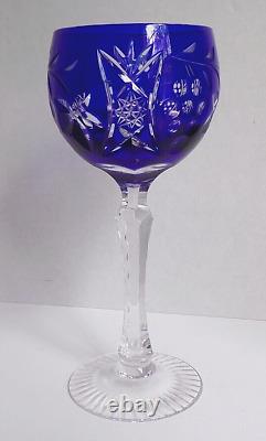 Rare VINEYARD GRAPE by BAYEL CUT CRYSTAL WINE HOCK GLASS GERMANY 7 5/8 Set of 6