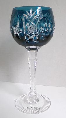 Rare VINEYARD GRAPE by BAYEL CUT CRYSTAL WINE HOCK GLASS GERMANY 7 5/8 Set of 6
