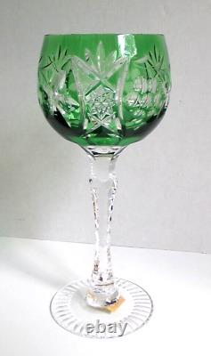 Rare VINEYARD GRAPE by BAYEL CUT CRYSTAL WINE HOCK GLASS GERMANY 7 5/8 Set of 6