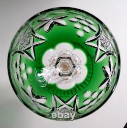 Rare VINEYARD GRAPE by BAYEL CUT CRYSTAL WINE HOCK GLASS GERMANY 7 5/8 Set of 6