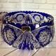 Rare! Vintage GDR Bohemian Cobalt Blue 24% Lead Crystal Hand Cut Bowl 9