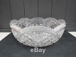 Rare Vintage Waterford Cut Crystal Clear Glass Scalloped Bowl 10.5 2960k
