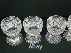 Rare set of 5 ABP Libbey Wedgemere Pattern Cut Glass Crystal Punch Cups