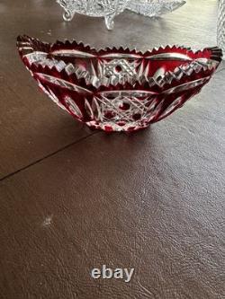 Red And Clear Cut Crystal Glass