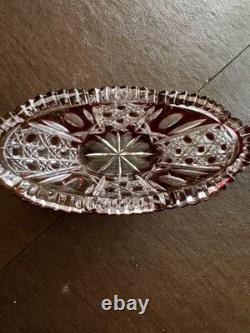 Red And Clear Cut Crystal Glass