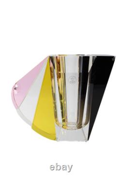 Reflections Grand Manhattan Hand Cut Crystal Vase Multicolor
