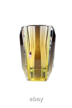 Reflections Grand Manhattan Hand Cut Crystal Vase Multicolor
