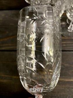Rock Sharpe Baden Cut Crystal Iced Tea Glasses 7 Tall Holds 12oz Set Of 11