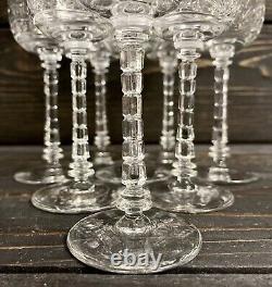 Rock Sharpe Baden Cut Crystal Wine Glasses 5 7/8 Tall Holds 4oz Set Of 8