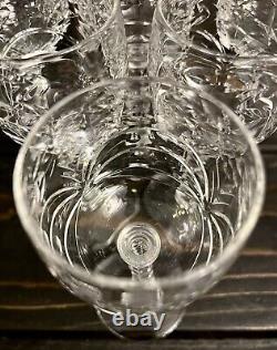 Rock Sharpe Baden Cut Crystal Wine Glasses 5 7/8 Tall Holds 4oz Set Of 8