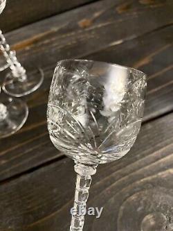 Rock Sharpe Baden Cut Crystal Wine Glasses 5 7/8 Tall Holds 4oz Set Of 8