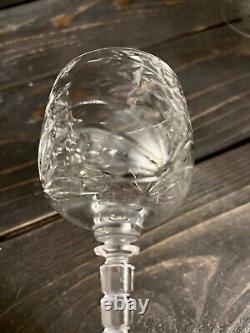 Rock Sharpe Baden Cut Crystal Wine Glasses 5 7/8 Tall Holds 4oz Set Of 8